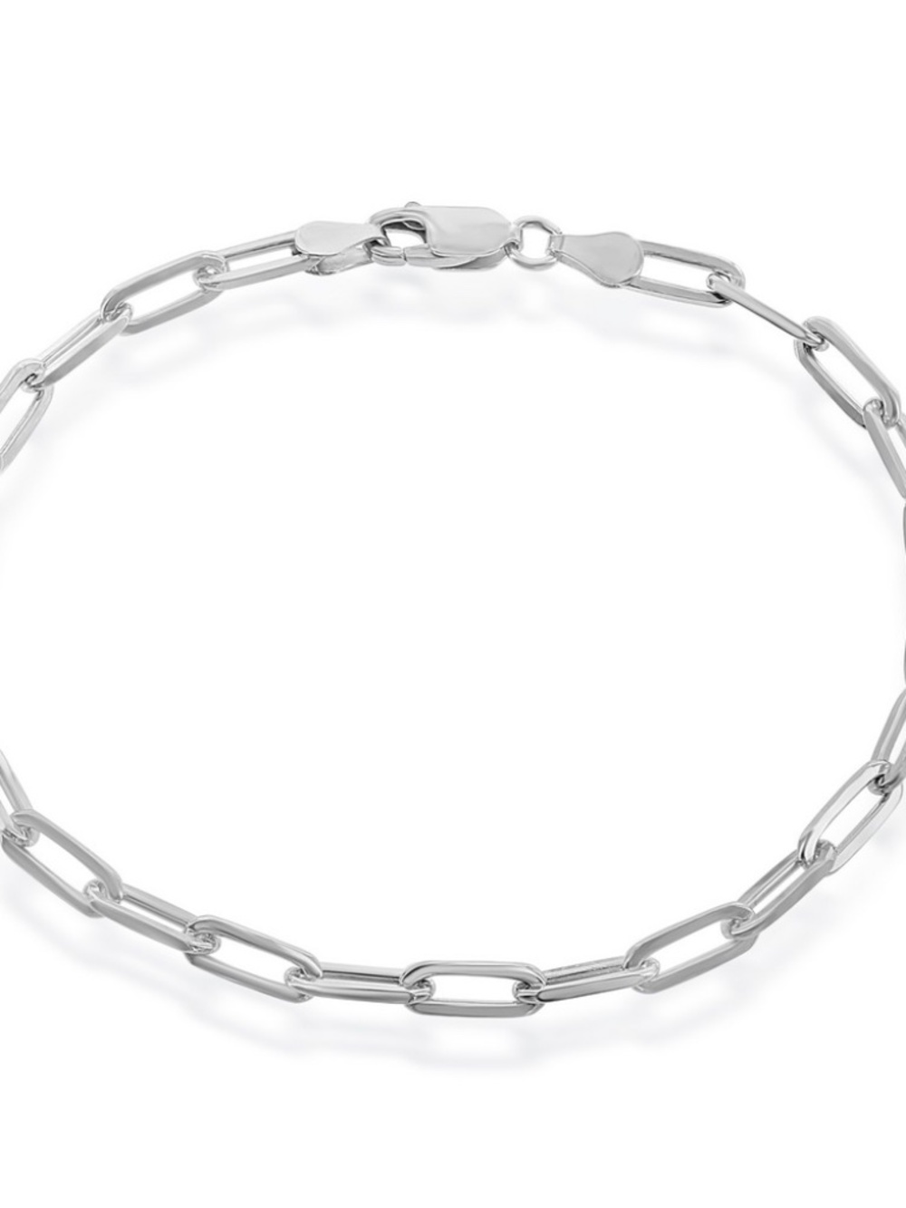 New! .925 Sterling Silver Paper Clip Chain Bracelet